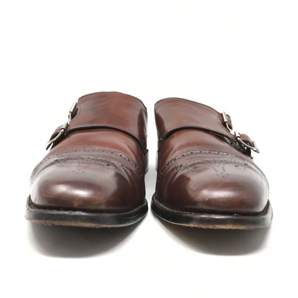 Men\'s Allen Edmonds St John\'s Double Monk Strap Loafers Shoes Size 10 Brown main image 10
